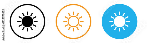 Sun icons in different colors