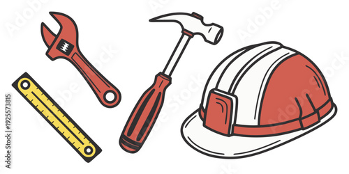 Essential tools and safety gear for construction and repair work