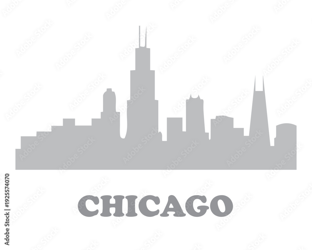 Fototapeta premium Chicago Skyline Illustration