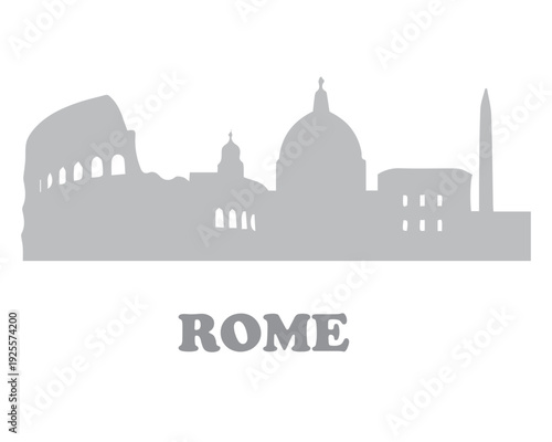 Rome Skyline Silhouette