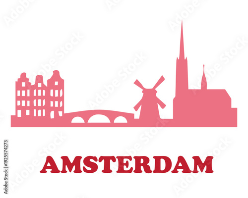 Amsterdam City Skyline Icon