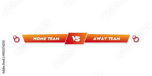 Battle screen banner in a red gradient comparison of colorful banners two teams below