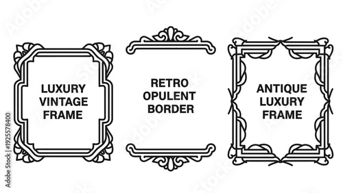Elegant Decorative Frames Collection: Luxury Vintage, Retro Opulent, and Antique Ornate Borders for Design Projects