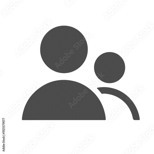 User Account Profile Icon in Minimal Flat Gray Style Isolated on White Background