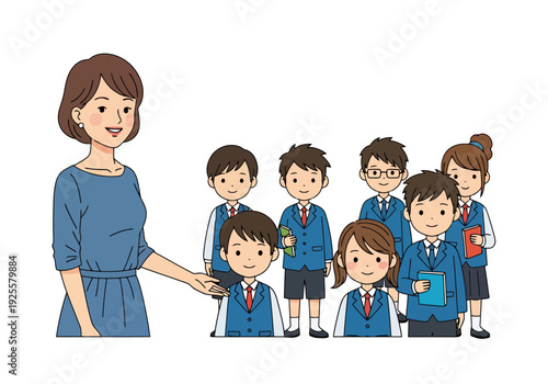 Learning About Education And Growing Together With A Teacher And Students In Classroom With Educational Materials Background Children Study School