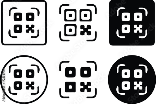 digital scanner technology mobile icon set vector illustration design collection art
