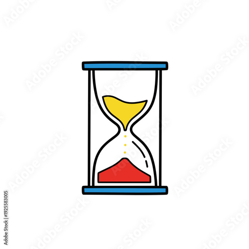 Colorful hourglass symbolizing the passage of time in modern style  