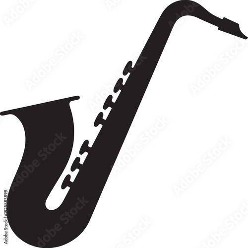 Black Alto Saxophone Icon for Music Festivals and Concert Design