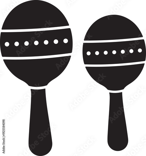 Traditional Mexican Rumba Shakers Clipart for Fiesta and Music Education