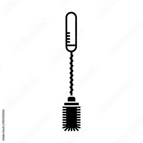 Bottle brush icon vector silhouette for cleaning and household hygiene