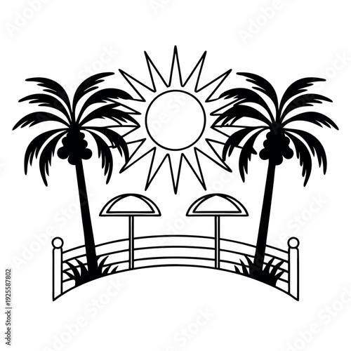 A scorching hot day under the summer sun illustration 