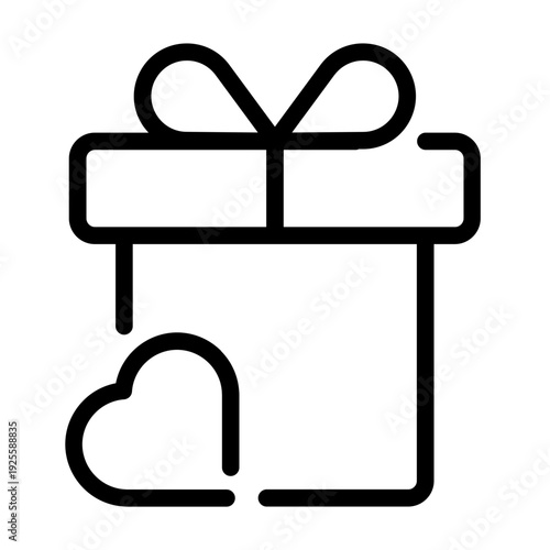 Gift box with heart representing surprise gifts, special promotions, or celebration presents.