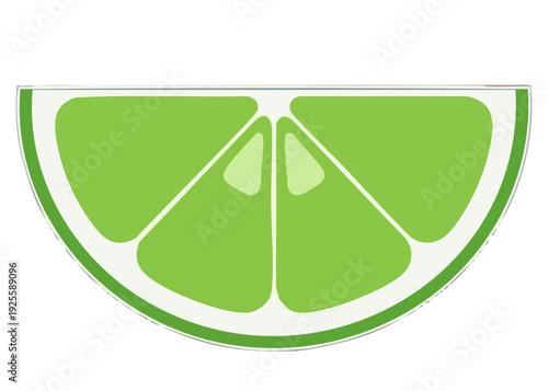 Lime wedge icon green citrus fruit.