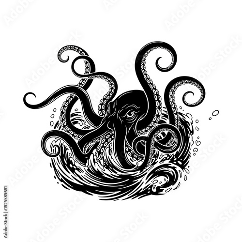 Vintage hand drawn paisley ornament with floral vector swirls and abstract nature elements featuring a decorative bird and dragon pattern in a tattoo style drawing