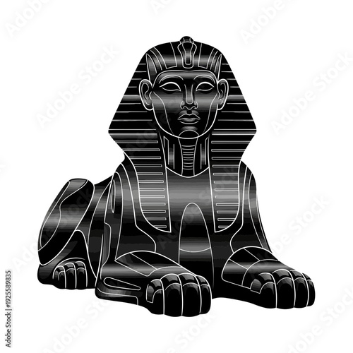 A scary black and white art statue of an ancient Egyptian god and queen wearing a horror skull face mask for a dead carnival costume