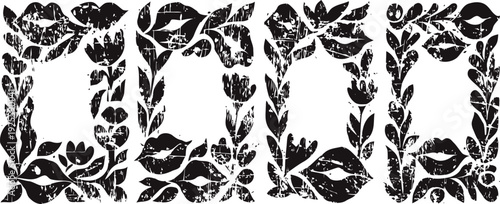 floral decorative word 'bloom' with vintage ornate flower and leaf pattern design