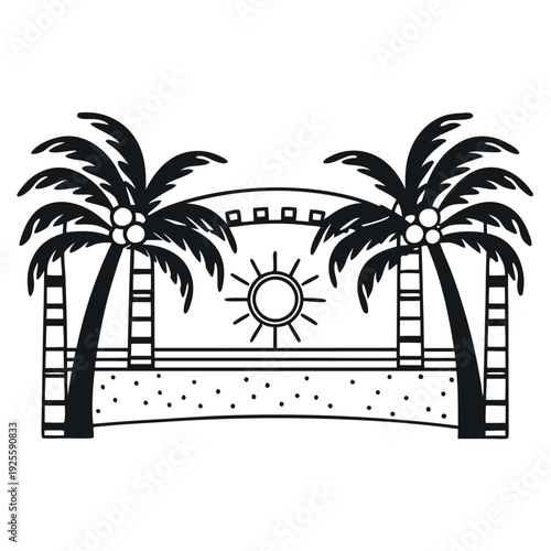 A scorching hot day under the summer sun illustration 