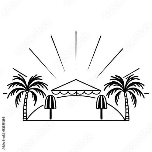 A scorching hot day under the summer sun illustration 