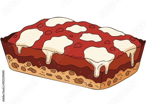 A delicious slice of lasagna with melted cheese and tomato sauce.