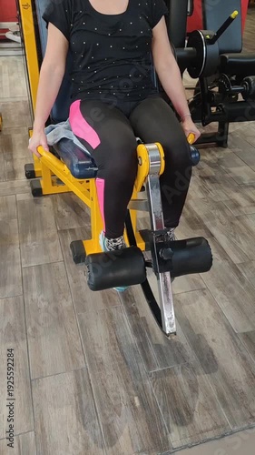 woman doing exercises in the gym