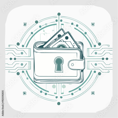 Digital Wallet with Crypto Currency Concept Illustration