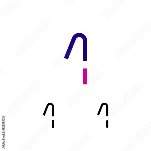Number 1, digital numeral one, including set of three different cyber numbers, vector illustration 10EPS