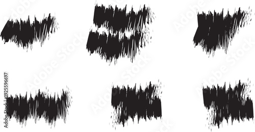 set of black ink splashes vector