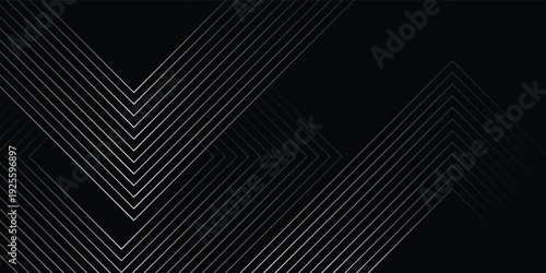 Black dynamic arrow line background. Elegant dark linear abstract wallpaper. Luxury stripe gradient texture. Grey direction lines backdrop