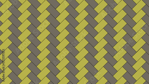 Modern woven pattern with yellow and gray strips