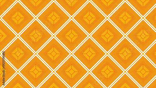 Vibrant orange geometric pattern with white lines and diamond shapes