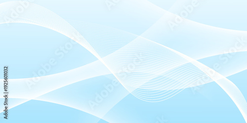 Abstract white wavy glowing lines on a blue background. Futuristic digital high-technology pattern. Health Care concept. Vector illustration