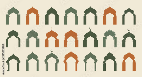 Collection of Islamic Arches and Gateways in Various Designs.