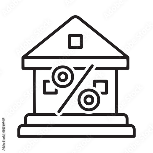 Islamic banking building icon representing Sharia-compliant interest-free finance and halal investment on a transparent background.