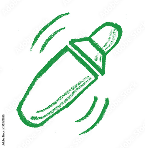 Cocktail Mixer Icon Crayon Chalk Drawing Vector