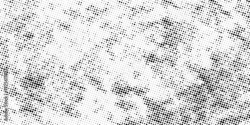 Pixelated bitmap gradient texture. Black and white dither pattern background. Abstract glitchy pattern. 8 bit video game screen wallpaper. Wide raster backdrop. Retro pixel art Illustration. Vector