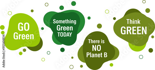 Eco-Friendly Green Slogans for Environmental Awareness and Sustainability Campaign Vector Illustration