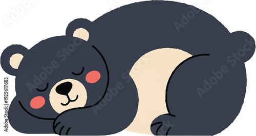 cute blue bear sleeping cartoon character illustration