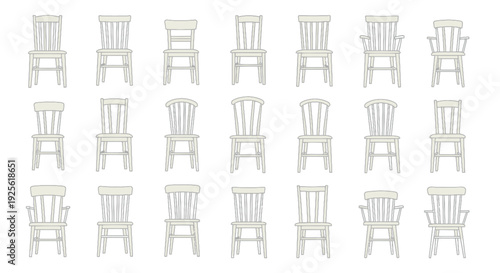 Collection of Various Wooden Chair Designs.