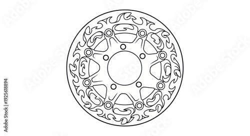 Ornate Circular Design with Floral Patterns.