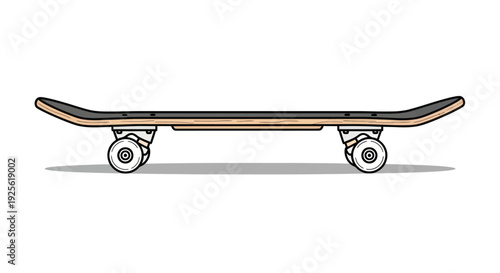 Skateboard with Wheels on White Background.