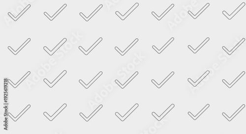 Gray Check Marks on White Background.