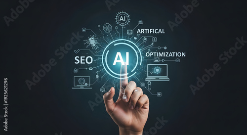  Artificial Intelligence AI SEO Optimization and Digital Marketing concept