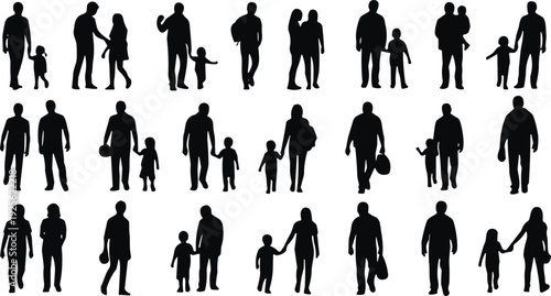 Sports players silhouettes collection, athletes playing football basketball baseball isolated on white background vector illustration set