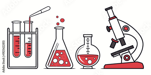 Illustration of essential laboratory tools and equipment in a scientific setting