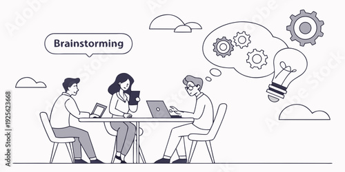 A team engaging in brainstorming session for creative problem-solving