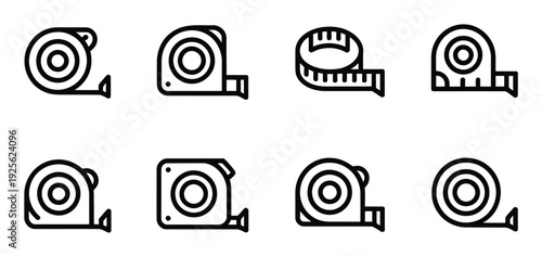 Collection of Tape Measure in Black and White