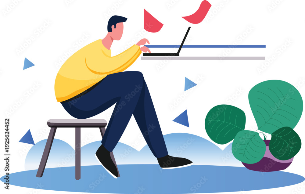 Fototapeta premium Customer Journey Map and User Experience Strategy – Digital Business Flat Vector Illustration
