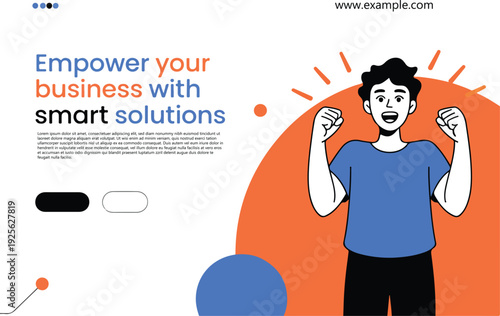 Angry businessman cartoon with cigarette and hammer surrounded by fun tag cloud icons