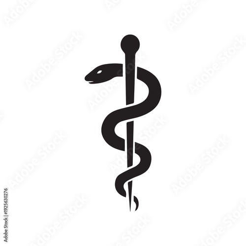 rod of asclepius vector on white background 