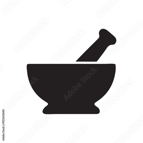 mortar and pestle on white background 